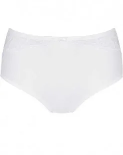 Culotte Maxi Taille Haute Triumph Modern Lace+Cotton (Blanc) -Culottes importe boutique culotte maxi taille haute triumph modern lacecotton blanc 2