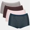 Culottes Basic + Maxi (Lot De 4) Sloggi (Gris/Marron/Rose/Vert)