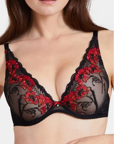 Soutien-gorge Plunge Foulard Aubade À Fleur De Toi (Rouge Prodigieux) 3 Soutien-gorge Plunge Foulard Aubade À Fleur De Toi (Rouge Prodigieux)